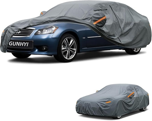 GUNHYI Premium Car Cover Custom Fit Infiniti M-Series M35/M45, 16 Layers Heavy Duty Car Cover Waterproof All Weather with Zipper Door for Sun Rain Snow Dust Uv Protection