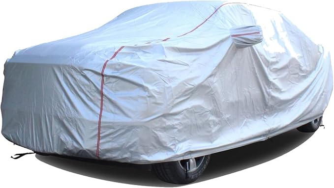 Tecoom Hard Shell Truck Car Cover Waterproof Windproof UV-Proof Zipper Design with Strap Buckle Fit for Ford F150 Ram 1500 Chevy Silverado Toyota Tundra GMC Sierra Full Size Length Up to 233"