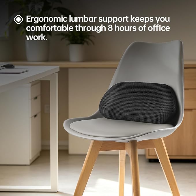 lumbar support for car, driver seat lumbar pillow, ergonomic car seat back cushion, Memory Foam mesh back support, orthopedic, Improve Sitting Posture Back Pain Relief, Soft Breathable Durable 1P