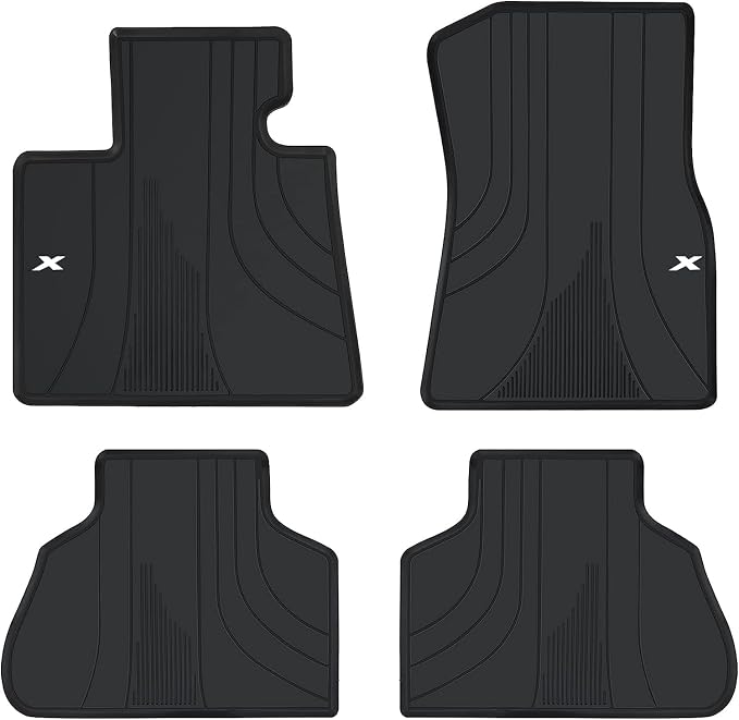 Car Floor Mats Custom Fit for BMW X5 G05 2019-2025 2026 Black White Rubber Auto Liner Mats All Weather Protection Heavy Duty Odorless