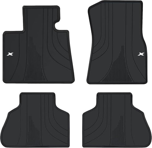 Car Floor Mats Custom Fit for BMW X5 G05 2019-2025 2026 Black White Rubber Auto Liner Mats All Weather Protection Heavy Duty Odorless