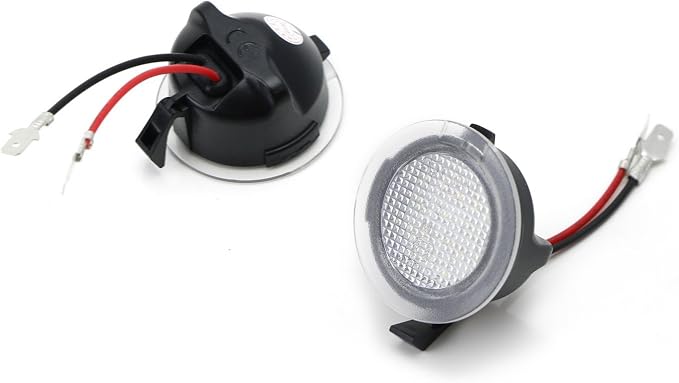 iJDMTOY Red LED Under Side Mirror Puddle Lights Compatible With Ford F150 Raptor Edge Explorer Flex, Lincoln Navigator Mark LT MKX etc. (Powered by 18 pcs Red SMD LED Lights)