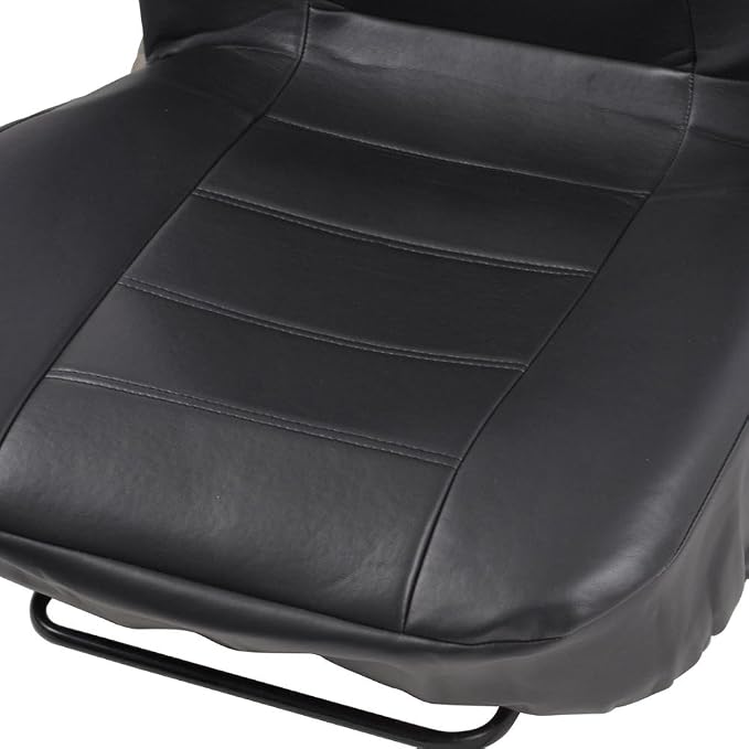 carXS Black Leather Car Seat Covers Front Seats Only, 4-Piece Faux Leather Seat Covers for Cars, Includes Front Seat Covers, Automotive Seat Covers for Trucks SUV