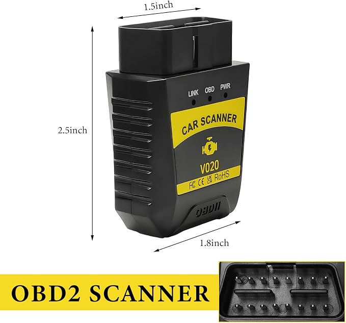 Bluetooth OBD2 Scanner, Auto Diagnostic Scan Tool to Clear/Reset Vehicle Engine Error Code, OBD II Wireless Diagnostic Code Reader with Exclusive App for Vehicles After 1996