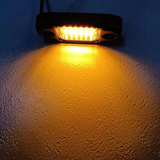 4 Pods Yellow Rock Lights Underglow Light for Cars Trucks Trail Rig Lamp | 24 LED chips for each light, waterproof bottom chassis lights