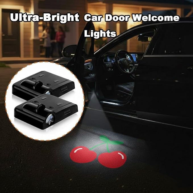 2PCS Highland Cow Car Door Lights Projector,Wireless LED Welcome Puddle Lights,Magnetic Logo Projector Door Light Decor Car Accessories Cow Gifts for Women Men,Suitable for All Vehicles Motorcycle