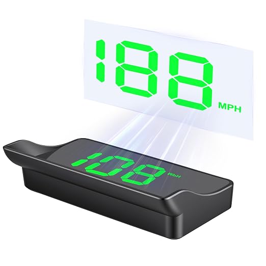 Linkstyle Car HUD Display Speedometer: Windshield MPH Dash Display | Simple GPS Head-Up Display with Large Green Speed Readout, Easy to Read Day or Night, USB Plug-and-Play Setup