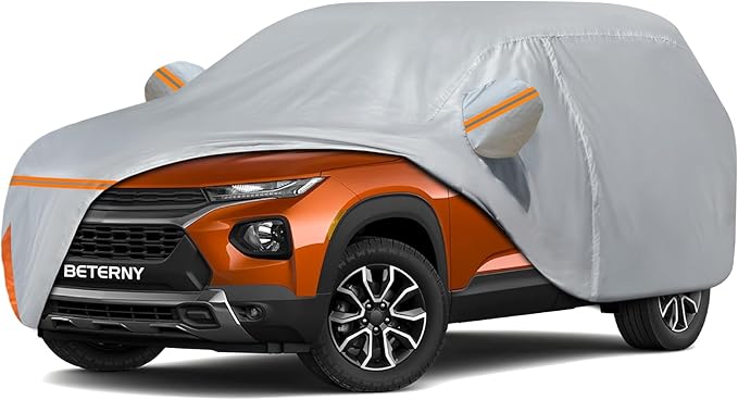 Car Cover for 2020-2026 Chevrolet Trailblazer, Waterproof Custom-fit All Weather Sun Rain UV Dust Snow Protection Outdoor Trailblazer Full Car Cover with Door Zipper and Cotton Lining-Grey