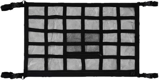 Car Ceiling Cargo Net Pocket, 30" x 21.2" Strengthen Load Bearing & Double-Layer Mesh Vehicle Roof Storage Organizer, Universal Reliable Auto Camping Interior Accessory for Cars Truck SUV
