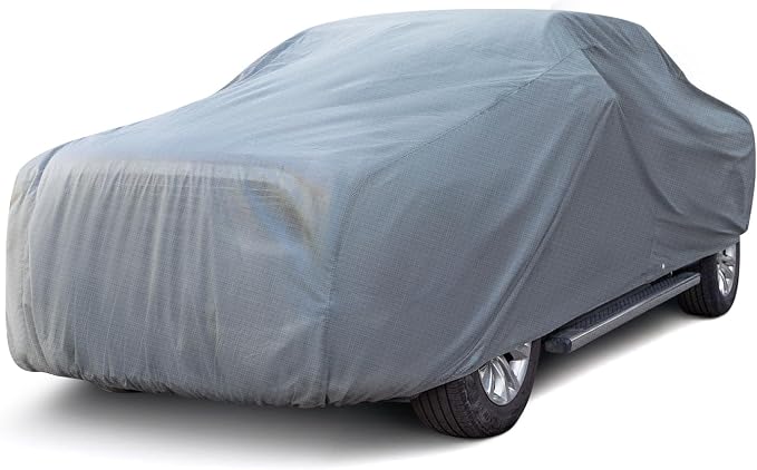Season Guard Truck 240" Car Cover, Dustproof Lightweight Indoor & Outdoor | Breathable polypropylene layer, fits Truck up to 240", includes storage bag & antenna patch, elastic hem for secure fit