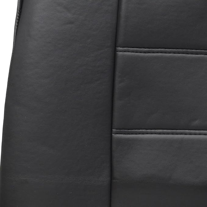 carXS Black Leather Car Seat Covers Front Seats Only, 4-Piece Faux Leather Seat Covers for Cars, Includes Front Seat Covers, Automotive Seat Covers for Trucks SUV