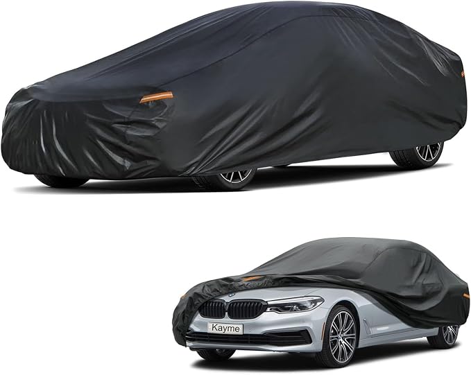 Kayme 7 Layers Car Cover Custom Fit for BMW 6 Series 640i 650i / 8 Series (2003-2025) Waterproof All Weather for Automobiles, Outdoor Full Cover Rain Sun UV Protection.Black