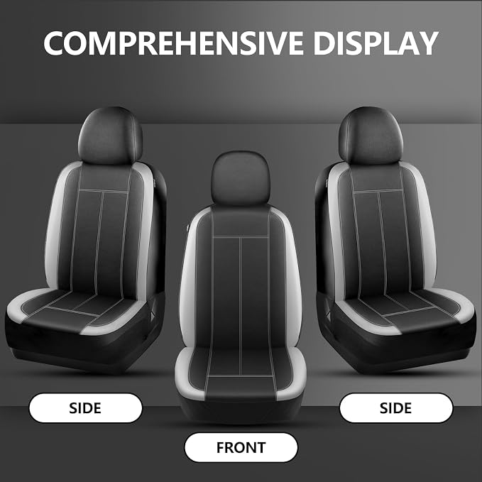 HChengkikz 2 Pack Front Neoprene Car Seat Covers | Waterproof Comfortable Seat Protectors, Airbag Compatible Universal Fit for Sedans, SUVs, Trucks, Vans