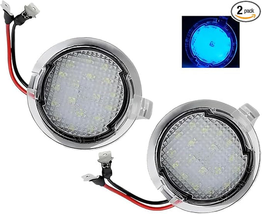 Osilly 2PCS Car LED Side Mirror Puddle Lights, Vehicle Puddle Lamp Indicator, Automotive Mirror Signal LED Lamps Replacement Accessories, Compatible with Explorer Edge Mondeo (Blue)