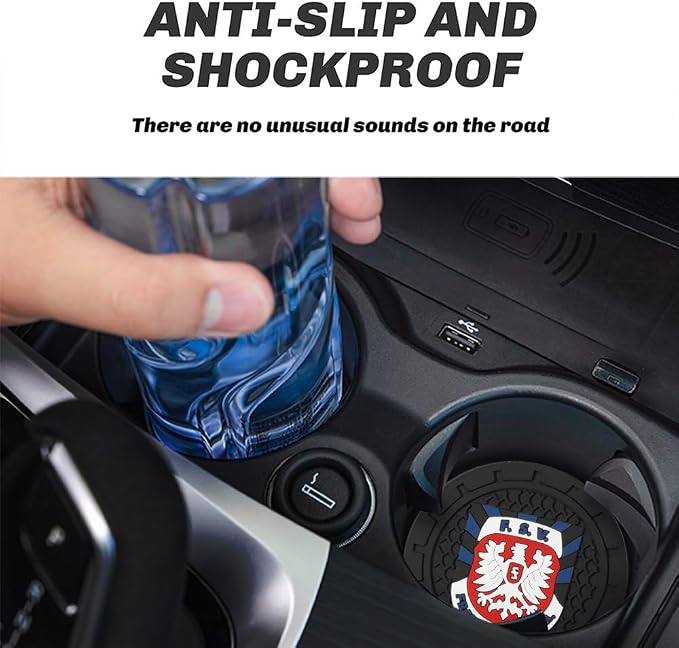 Cup Holder Insert Coaster for FSV Frankfurt UEFA UCL Fans,Anti Slip Car Cup Coaster Interior Accessories