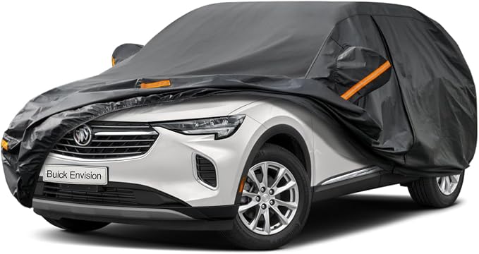 Kayme 7 Layers SUV Car Cover Custom Fit for Buick Envision (2015-2025) Waterproof All Weather for Automobiles, Outdoor Full Cover Rain Sun UV Protection.Black