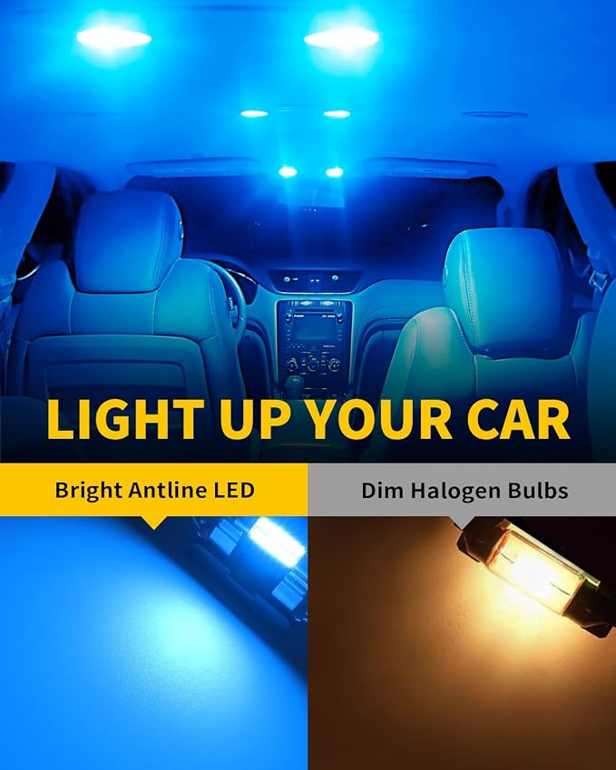 Antline DE3175 DE3021 DE3022 3175 31MM 1.22”LED Bulb Ice Blue, Super Bright Canbus Error Free 12 Volt Replacements for Interior Dome Map Vanity Mirror Sun Visor Lights (Pack of 10)