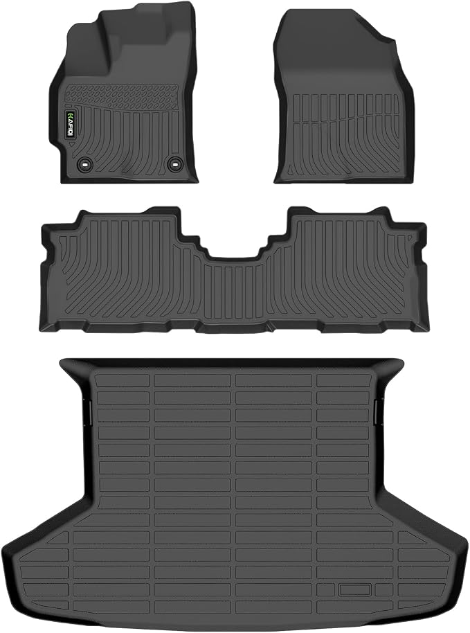 HAFIDI® All Weather Floor Mats & Cargo Liner Fit for Toyota Prius V 2012-2017 (Only fit Prius V) Car Mats for Prius V Floor Liners TPE Anti-Slip Automotive Full Set Custom Accessories - Black