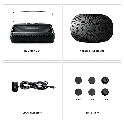 VIVIHUD V3-SE Wireless CarPlay Android Car HUD Head-Up Display Cluster Screen HD Display Bluetooth OBD2 GPS Speedometer Plug and Play Smart Automatic Brightness