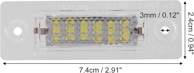 X AUTOHAUX 2pcs LED License Plate Light Car Number Lamp Replacement White Light for Volkswagen Passat 2001-2008 Jetta 2005-2010 Golf 2005-2007