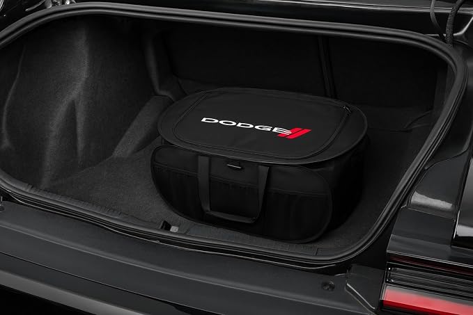 SR1 Performance USA Dodge Pop Up Cargo Organizer – Expandable Collapsible Trunk Storage Caddy for Challenger, Charger, Durango, Hornet, Dart & More – Black with Logo