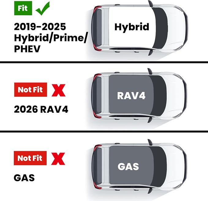LASFIT Floor Mats for Toyota RAV4 2019-2025 Hybrid/Prime/PHEV All Weather TPE Custom Fit Floor Liners for RAV 4 1st & 2nd Row Automotive Car Mat Accessories, Black