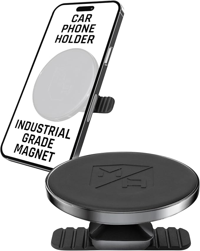 Mob Armor Slim Mount MS - MagSafe Compatible Car Mount, Magnetic Cell Phone Holder, Car Accessories for Women & Men, Supports iPhones & Androids - Sleek & Aesthetic, Heavy Duty Strength - Black Chrome