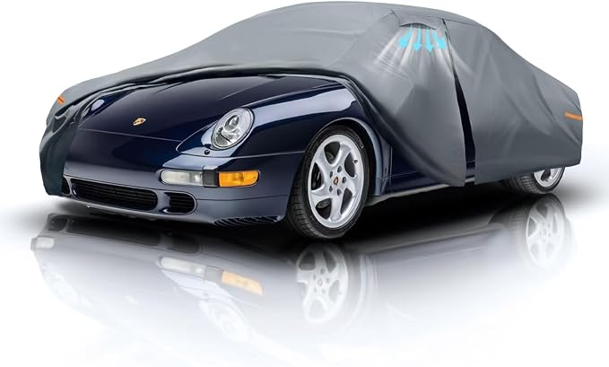 Waterproof Porsche 911 991 992 997 996 4S GTS(1997-2011) Car Cover with Breathable Vents, [2026 Upgrade] Premium Covers with Cotton Liner and Zipper Door, Sun Rain Snow Dust Uv Protect.