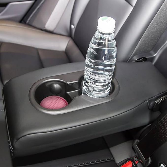 4 Pack Car Cup Holder Coaster, 2.75 Inch Diameter Non-Slip Universal Insert Coaster, Durable, Suitable for Most Car Interior, Car Accessory for Women and Men (Rose Red)