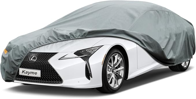 Kayme Heavy Duty Car Cover Custom Fit Lexus LC500 LC500h RC200t RC300 RC350 RCF, Waterproof All Weather for Automobiles, Full Exterior Covers Sun Rain UV Protection