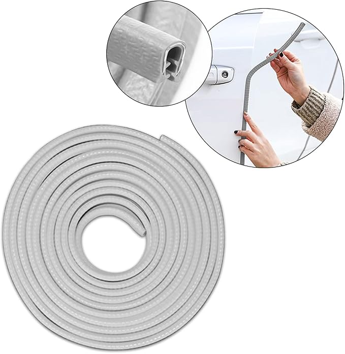 Car Door Protector Edge Guards, Universal Rubber Seal U Shape Car Door Protection, Aluminum Boat Edge Trim Guards No Glue Required, Exterior Accessories Fit for Most Cars, Sedans, SUV (Gray/10FT) | Universal fit, most cars/SUVs/trucks, rubber seal, pre...