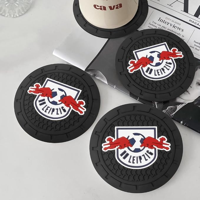Cup Holder Insert Coaster for RB Leipzig UEFA UCL Fans,Anti Slip Car Cup Coaster Interior Accessories