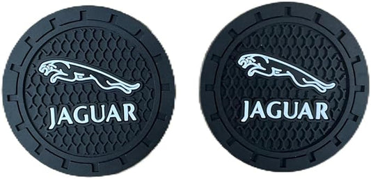 Car Cup Holder Coasters Compatible with Jaguar Series Interior Accessories,Recessed Silicone Anti Slip Cup Holder Coaster Interior Accessories 2.75in 2Pack(Black)