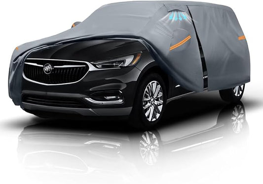 Large SUV Car Cover for Buick Enclave (2007-2026) 100% Waterproof All Weather, Heavy Duty Outdoor Full Exterior Covers Rain Sun Wind UV Protection.