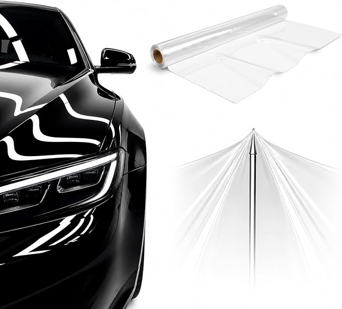 Car Paint Protection Film - Clear 7.5-Mil TPU Self-Healing PPF, Anti-Scratch Protective Wrap for Pickup Trucks, SUVs & Cars, Waterproof & Stain-Resistant, 5ft x 50ft Roll