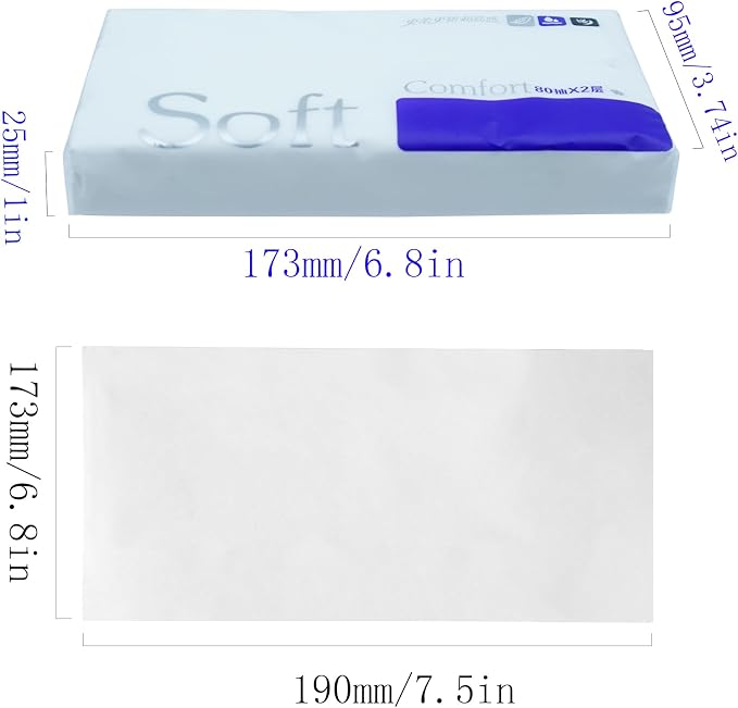 80 Sheets Car Tissue Refills, 6 Bags Travel Size Handbag Tissues, Facial Napkins Fit for Car Visor Tissue Holder, Cylinder, Box Round Container
