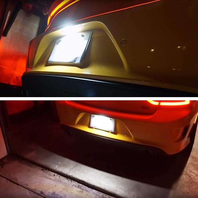 LED License Plate Light Tag Lamp Replacement Compatible with 2015 2016 2017 2018 2019 2020 2021 Dodge Charger Challenger Pacifica Jeep Compass Chrysler 300
