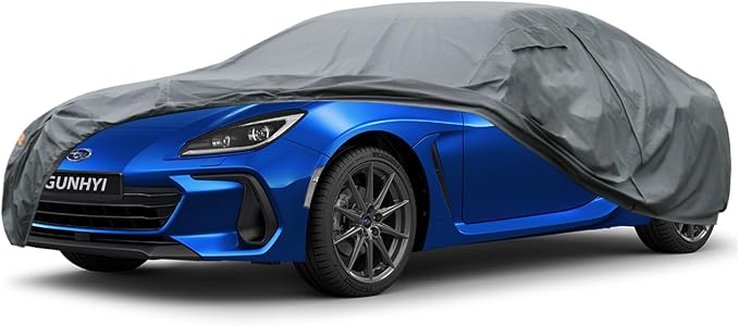 GUNHYI Premium Car Cover Custom Fit Subaru BRZ, 16 Layers Heavy Duty Car Cover Waterproof All Weather with Zipper Door for Sun Rain Snow Dust Uv Protection