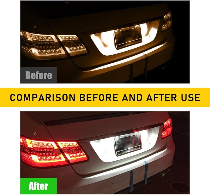 Ohleats 2 PCS Full LED License Plate Light Tag Lamp Assembly, 6500K White Car Plate Light Replacement for F150 F250 F350 Super Duty Bronco Excursion Expedition, Car Accessories