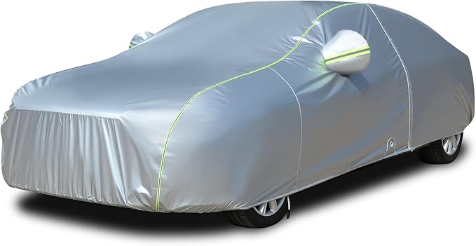 Tecoom Car Cover for Automobiles Waterproof, Windproof Sun Rain Snow Protection Fit for Tesla Model 3 Toyota Corolla 2000-2023 Honda Civic 1991-2023, Kia Stinger/Forte, Full Covers Sedan 170-190"