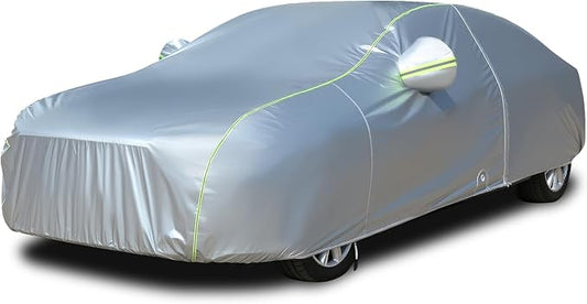 Tecoom Car Cover for Automobiles Waterproof, Windproof Sun Rain Snow Protection Fit for Tesla Model 3 Toyota Corolla 2000-2023 Honda Civic 1991-2023, Kia Stinger/Forte, Full Covers Sedan 191-200"