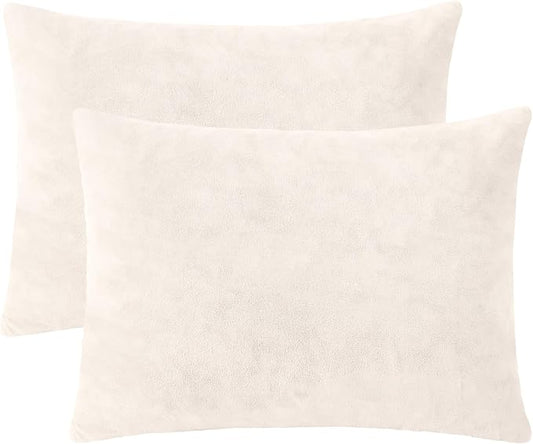 1 MIDDLE ONE 2 Pack Small Pillow, 16 X 12 Inches, Memory Foam Mini Pillow for Travel, Camping, Sleeping, Nap and Neck, Knee, Lumbar Support, Tiny Cushion for Pet, Dogs (Off-White)