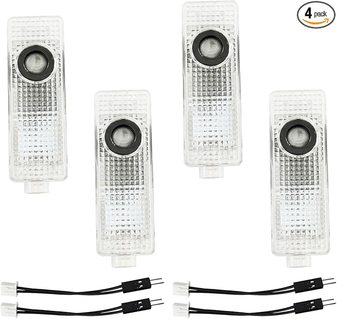 4 Pcs Car Welcome Lights, LED Door Projector Lights Compatible With 1/2/3/4/5/6/7/X1/X2/X3/X4/X5/X6/X7/M/Z/GT 50th Anniversary