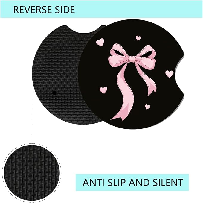 Car Cup Holder Coaster, Neoprene Universal Non-Slip Cup Holders, Car Accessories Interior for Women and Man Interior Sets 2 Pack (RYD-BD01)