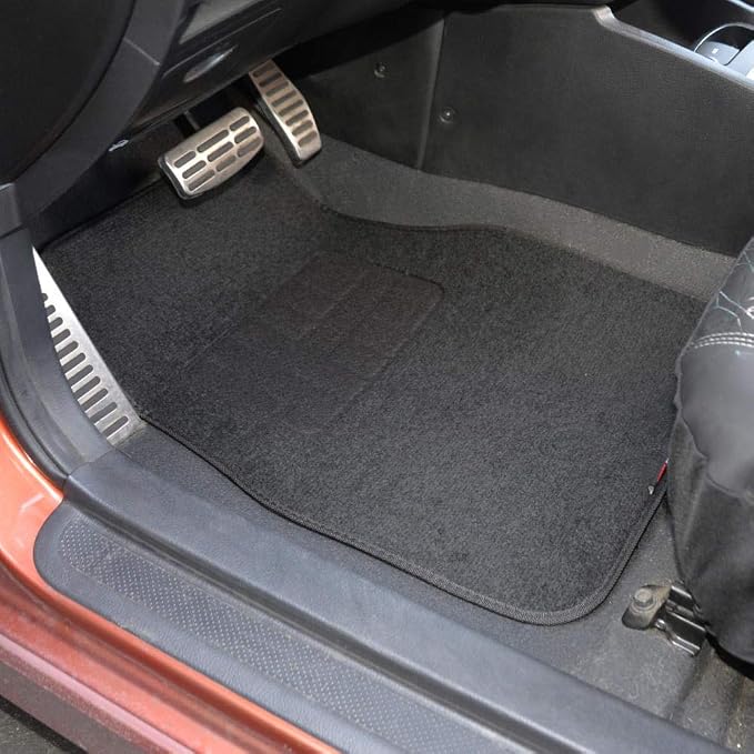 Motor Trend FatRug Premium Carpet Car Floor Mats - Thick Robust Auto Gear, Universal Fit for Your Car Truck or SUV, Black