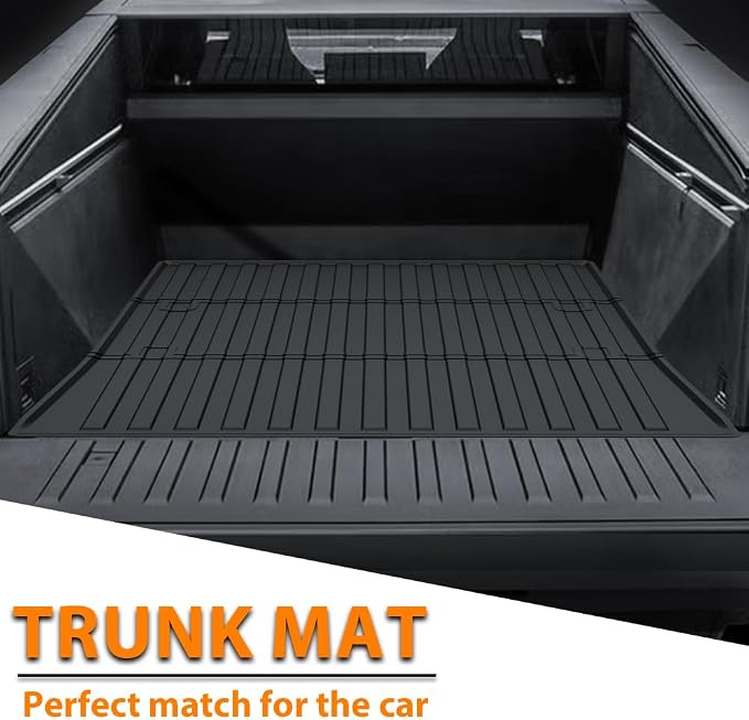 G-PLUS TPE Floor Mats Cargo Liner Fit Tesla Cybertruck 2023-2025 | All Weather Protection,Non-Slip,Custom Fit Floor Liner,TPE Full Coverage,1st & 2nd & 3rd & 4th Row,Black