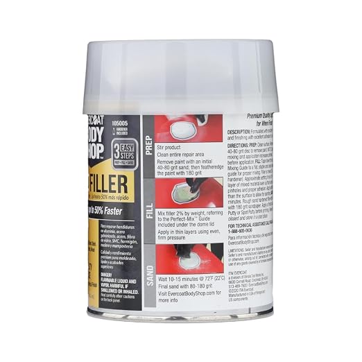 Evercoat Body Shop 105005 Pro-Grade Gold Filler Sands up to 50% Faster, Multipurpose for Dents in Aluminum, Fiberglass & More, Easy Mix Hardener Included 13 Fl Oz.