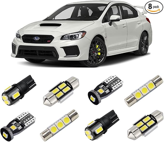 White Interior LED Lights Kit for 2004-2020 2021 2022 Subaru WRX/WRX STI/Impreza Super Bright 6000K LED Interior Light Bulbs Package + License Plate Lights and Install Tool