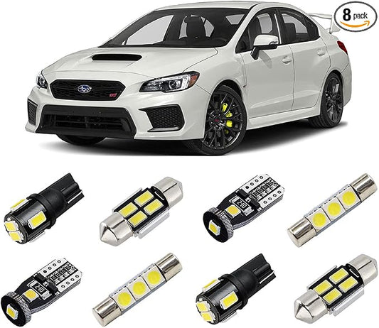 White Interior LED Lights Kit for 2004-2020 2021 2022 Subaru WRX/WRX STI/Impreza Super Bright 6000K LED Interior Light Bulbs Package + License Plate Lights and Install Tool