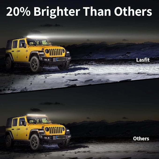 LASFIT 42 inch LED Light Bar Single Row Slim Spot Flood Combo Driving 6000K | IP67 Waterproof Off Road Overhead Roof Mount LED Bar for 4Runner Tacoma RAV4 Ranger Colorado Forester